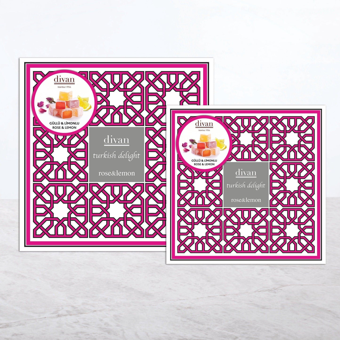 Divan Turkish Delight Rose&Lemon Selcuk Collection 250 gr - leonidasbrighton.co.uk - Leonidas Brighton