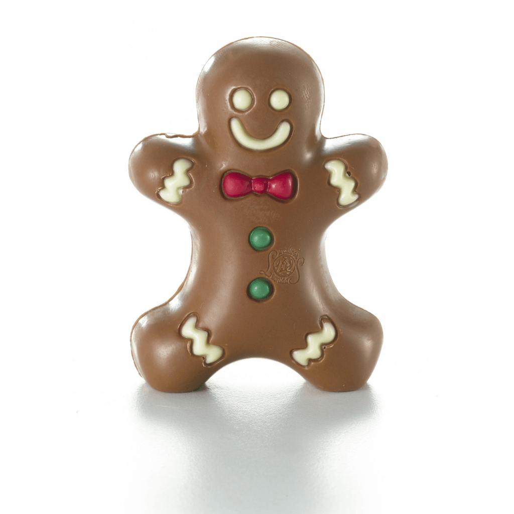 Gingerbread Man Milk Chocolate Figure 30g. with 2 Christmas Balls - leonidasbrighton.co.uk - Leonidas Brighton