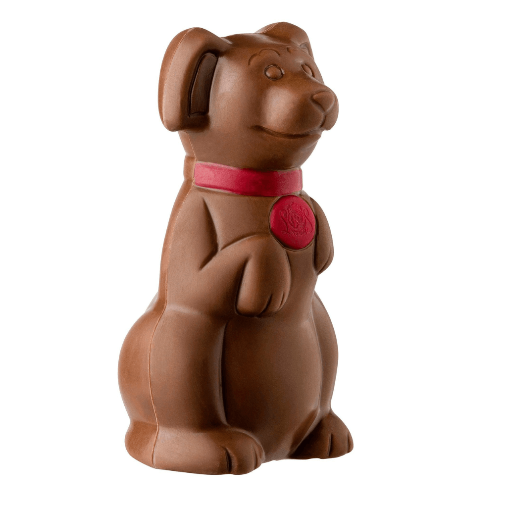 Dog Milk Chocolate Figure 50g. with 4 Christmas Chocolate Balls - leonidasbrighton.co.uk - Leonidas Brighton