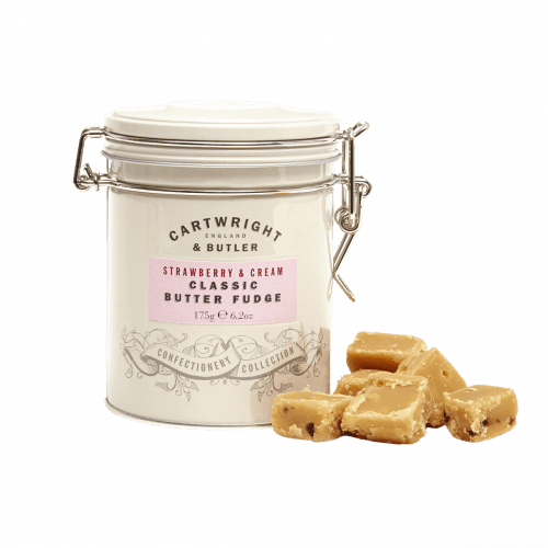 Cartwright & Butler Strawberry & Clotted Cream Fudge Tin - leonidasbrighton.co.uk - Leonidas Brighton
