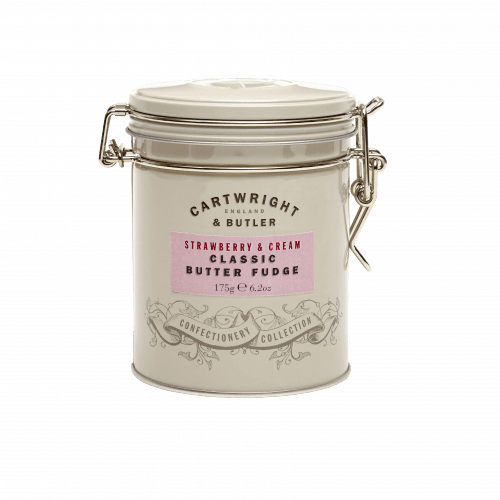 Cartwright & Butler Strawberry & Clotted Cream Fudge Tin - leonidasbrighton.co.uk - Leonidas Brighton