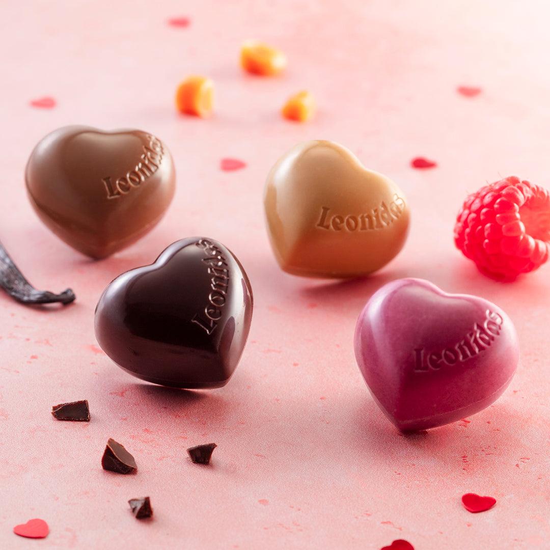 Metal Heart Box - 12 Heart Chocolates - leonidasbrighton.co.uk - Leonidas Brighton