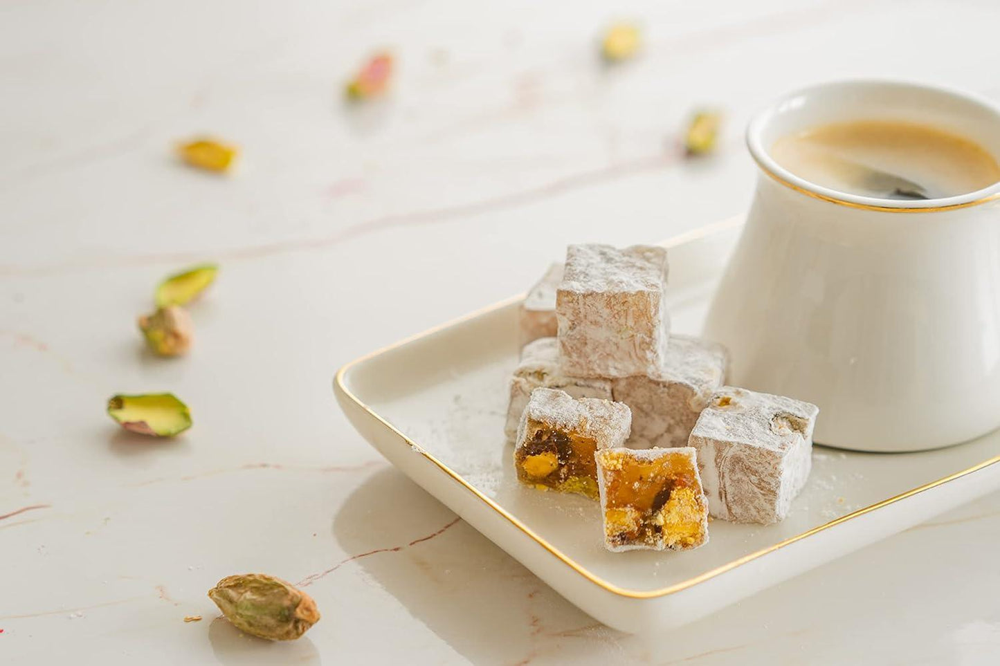 Divan Turkish Delight Double Roasted Pistachio Selcuk Collection 500 gr. - leonidasbrighton.co.uk - Leonidas Brighton