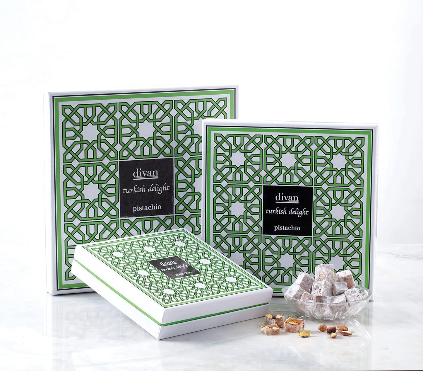 Divan Turkish Delight Double Roasted Pistachio Selcuk Collection 500 gr. - leonidasbrighton.co.uk - Leonidas Brighton