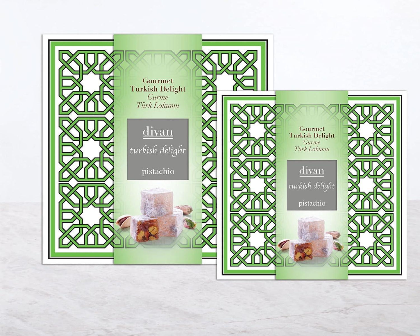 Divan Turkish Delight Double Roasted Pistachio Selcuk Collection 500 gr. - leonidasbrighton.co.uk - Leonidas Brighton