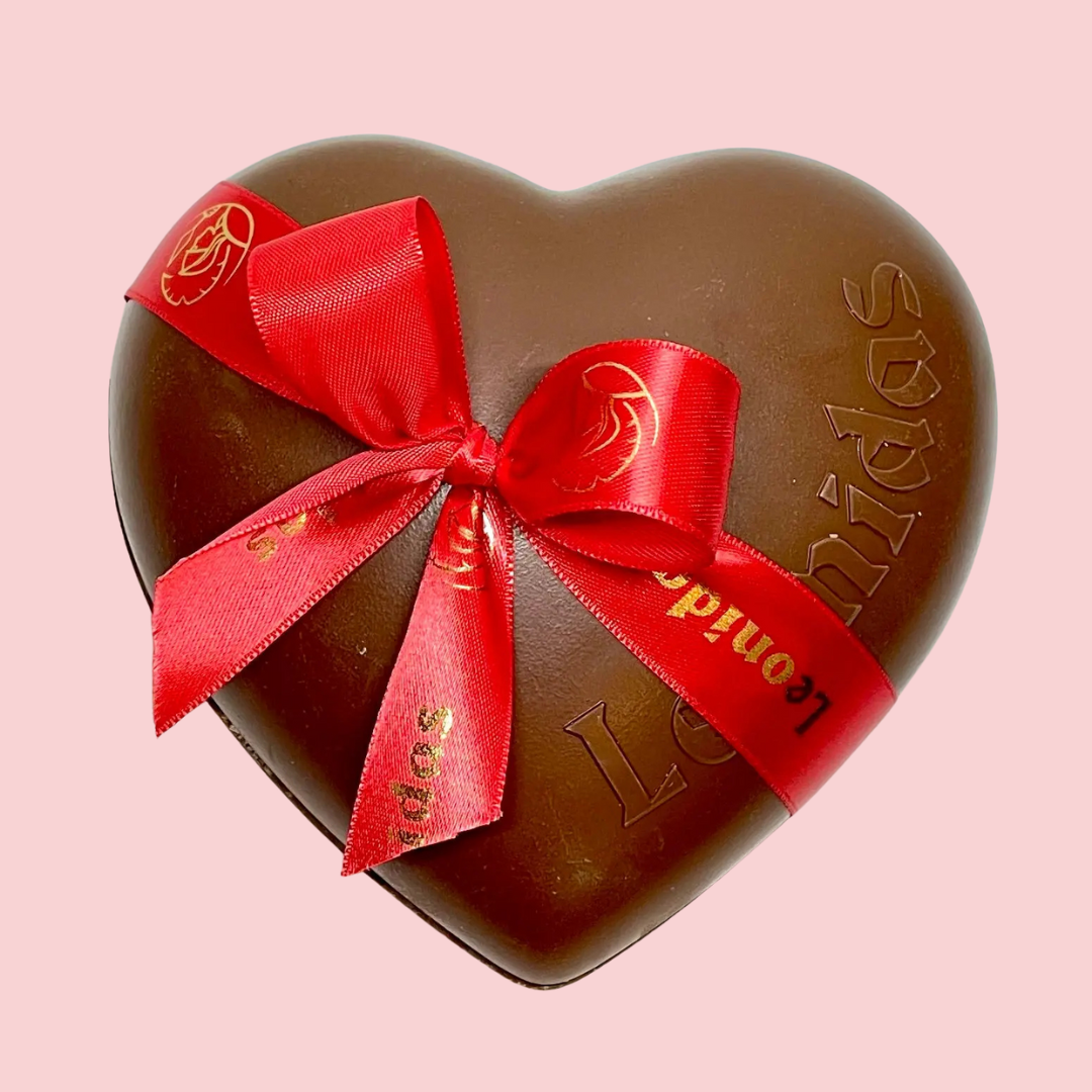 Valentine's Large Heart Chocolate in Round Box - leonidasbrighton.co.uk - Leonidas Brighton