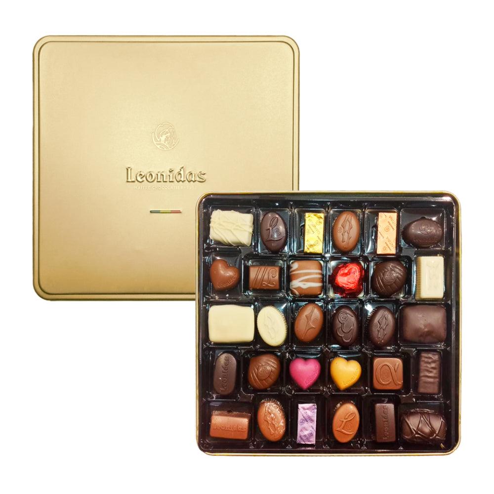 Leonidas Belgian Chocolate Luxury Blue Tin – Assorted Gift Box (16 Pieces) | Fresh Belgian Pralines, Ganaches & Caramels | Premium Chocolatier