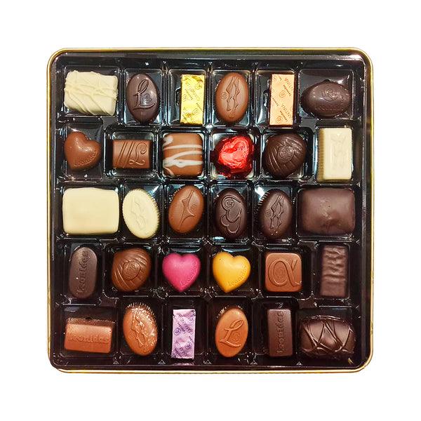 Luxurious Gold Chocolate Tin Box - leonidasbrighton.co.uk - Leonidas Brighton
