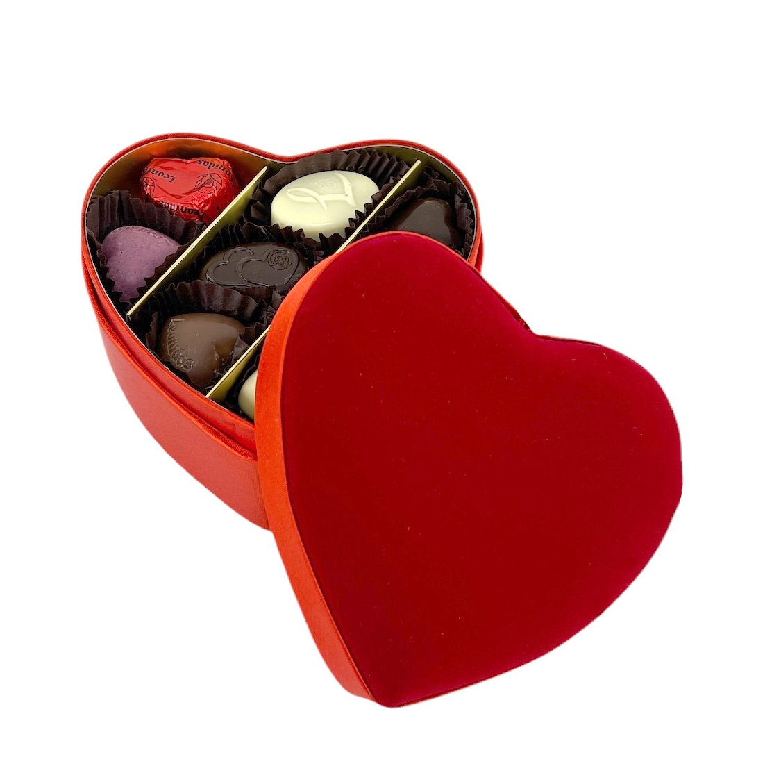 Leonidas Velvet Heart 2 layer Box - leonidasbrighton.co.uk - Leonidas Brighton