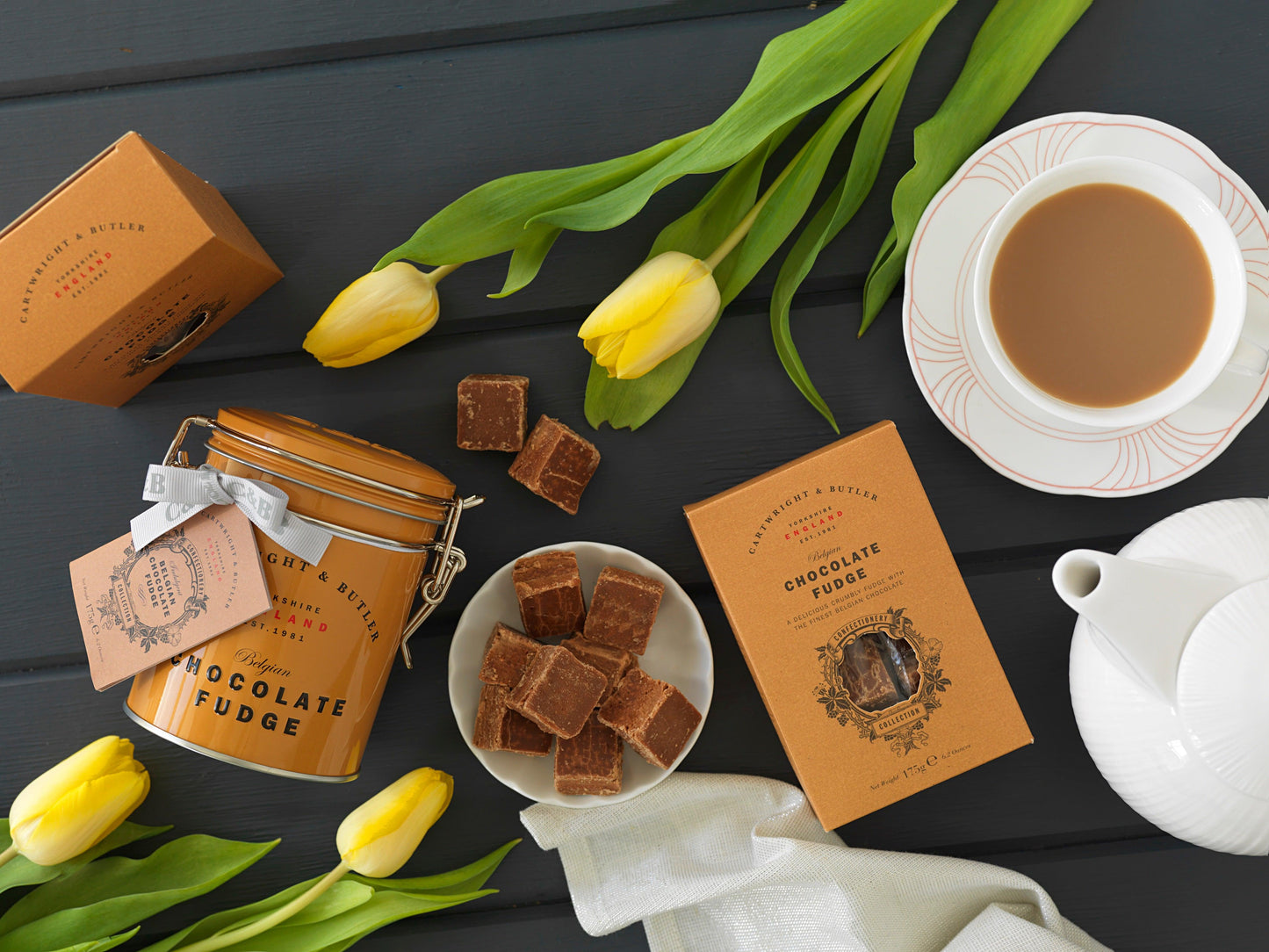 Cartwright & Butler Butter Fudge Tin Belgian Chocolate Fudge Tin - leonidasbrighton.co.uk - Leonidas Brighton