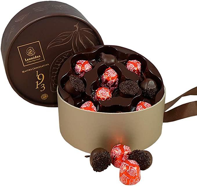 Leonidas Luxury Cherry Liqueur Chocolate Round Box - leonidasbrighton.co.uk - Leonidas Brighton