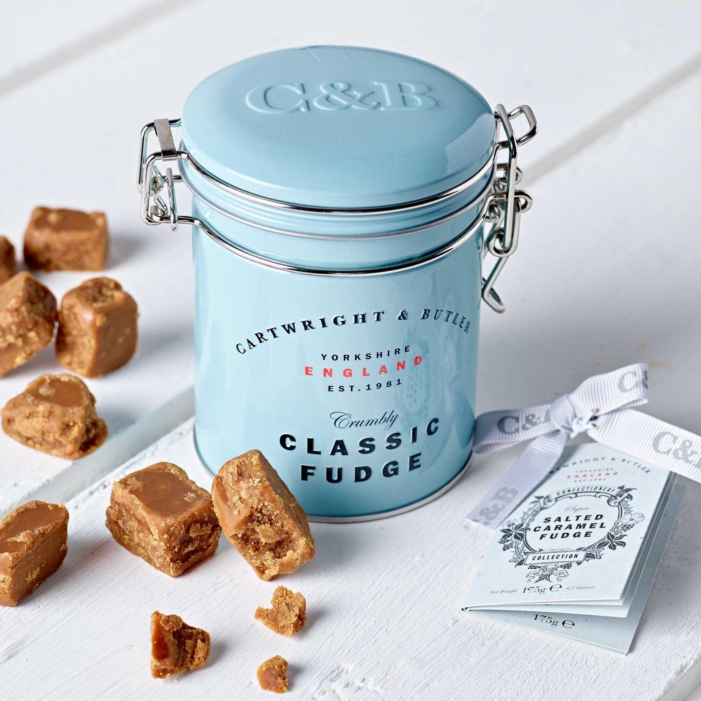 Cartwright & Butler Sea Salted Fudge Tin - leonidasbrighton.co.uk - Leonidas Brighton