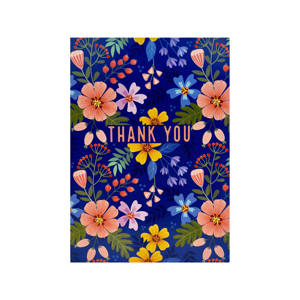 'Thank You' Floral Greeting Card - leonidasbrighton.co.uk - Leonidas Brighton