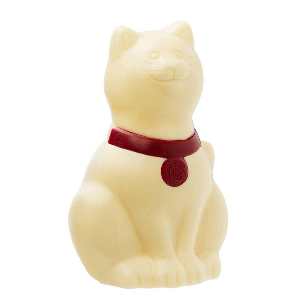 Cat White Chocolate Figure 50g. with 4 Christmas Chocolate Balls