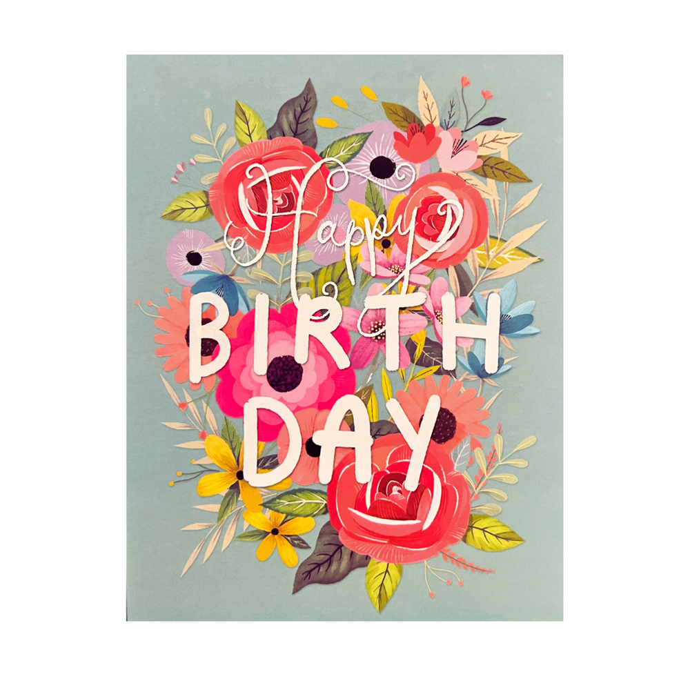 
                      
                        'Happy Birthday' Floral Greeting Card
                      
                    