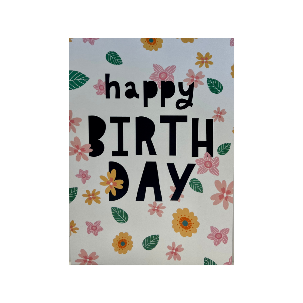 'Happy Birthday' Floral Greeting Card
