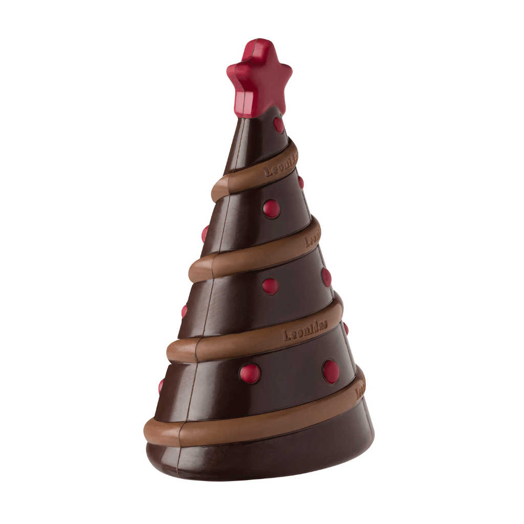 Christmas Tree Dark Chocolate Figure 50g.+4 Xmas balls - leonidasbrighton.co.uk - Leonidas Brighton