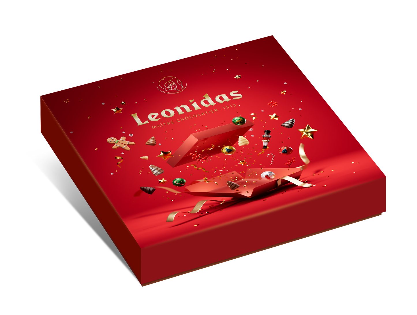 Vegan Christmas Red Festive Square Box M