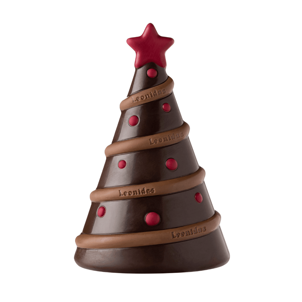 Christmas Tree Dark Chocolate Figure 50g.+4 Xmas balls - leonidasbrighton.co.uk - Leonidas Brighton