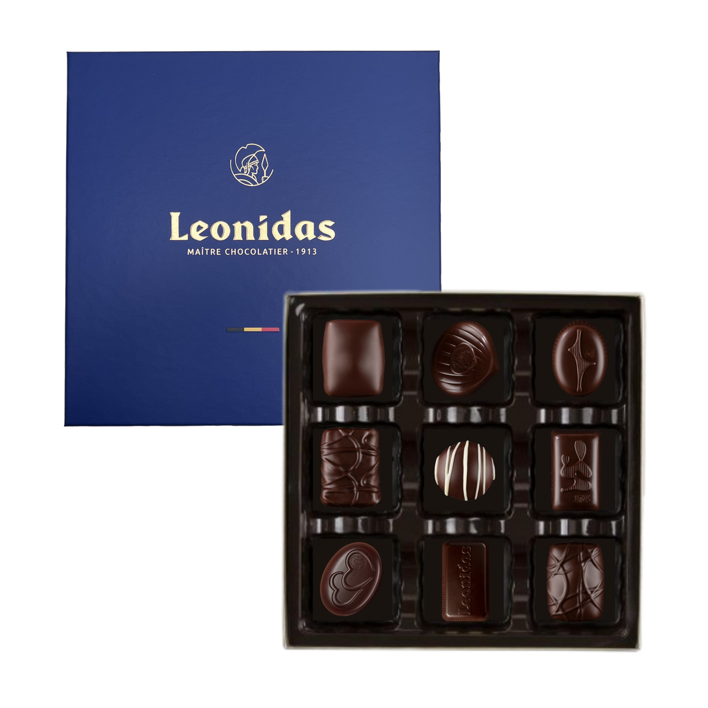 Leonidas Heritage Dark 9 Chocolates Box