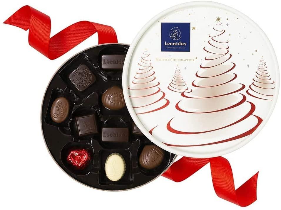 Christmas White Prestige Round Box - leonidasbrighton.co.uk - Leonidas Brighton