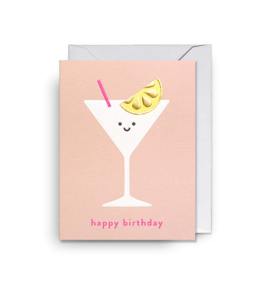 'Coctail Happy Birthday' Greeting Card - leonidasbrighton.co.uk - Leonidas Brighton