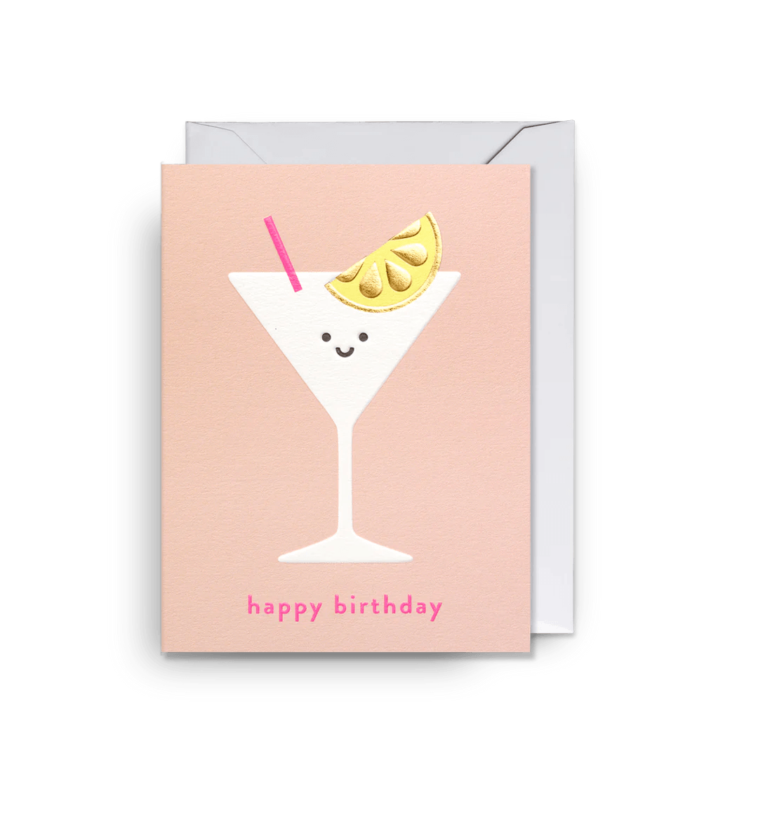 'Coctail Happy Birthday' Greeting Card - leonidasbrighton.co.uk - Leonidas Brighton
