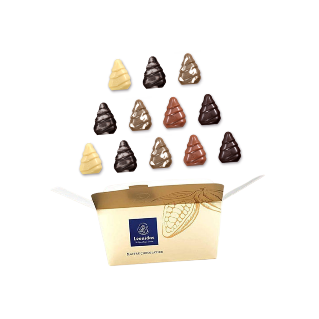 Christmas Tree Chocolates in Ballotin box by size