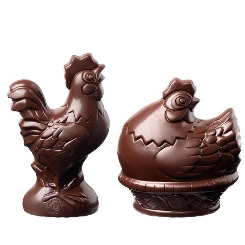 Medium Chicken/Rooster Easter Chocolate + 4 Mini Eggs - www.chocolateorders.com