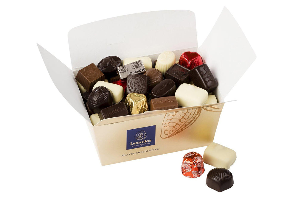 Alcohol Free Assortment Chocolates Ballotin Box by weight - leonidasbrighton.co.uk - Leonidas Brighton