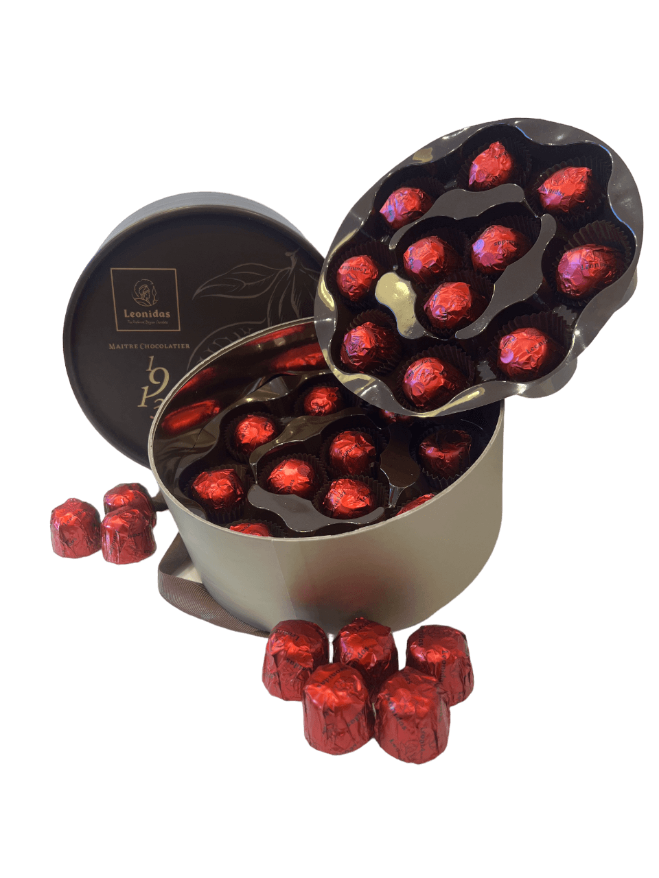 Cerise Luxury Cherry Liqueur Chocolate Round Box - leonidasbrighton.co.uk - Leonidas Brighton
