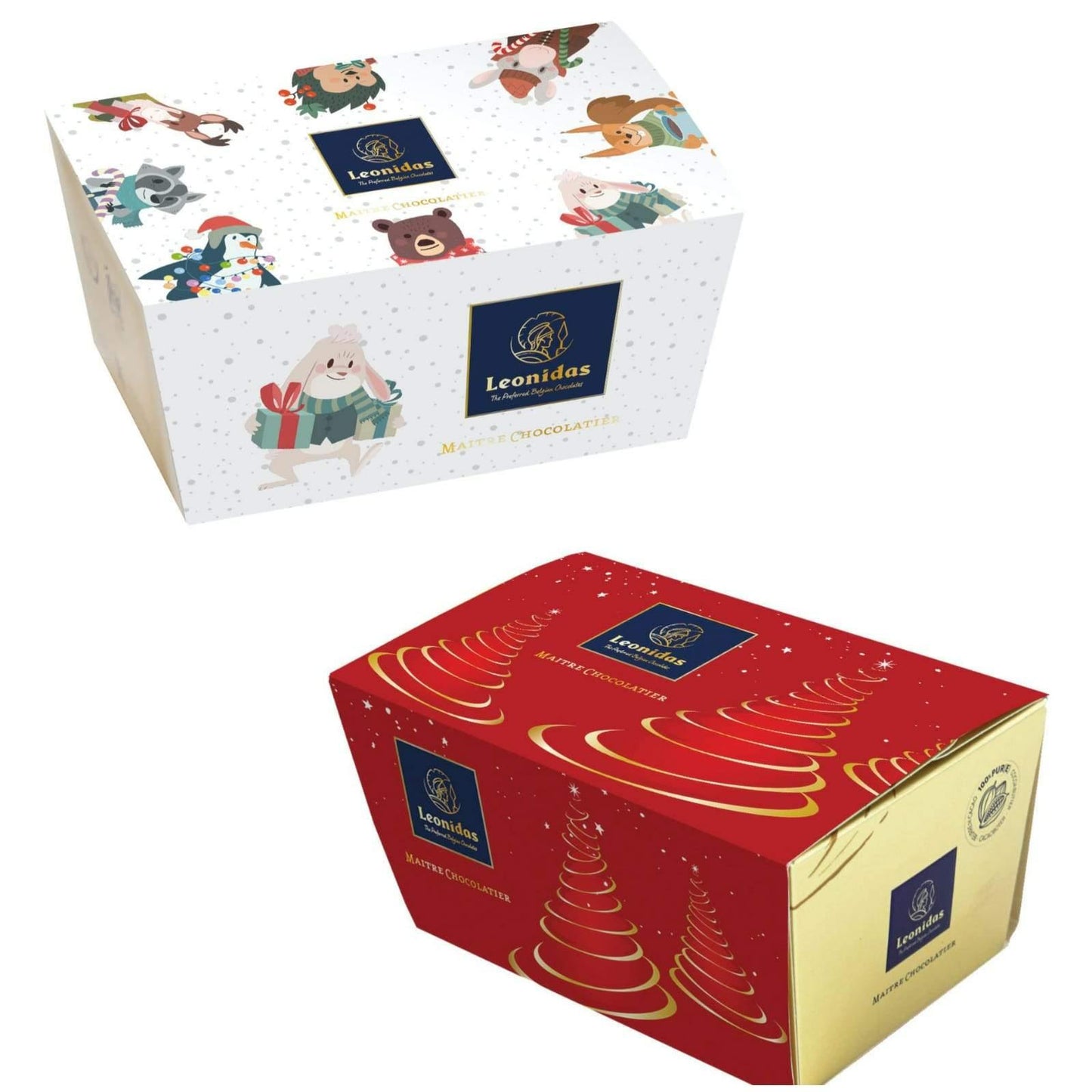 Christmas Leonidas Assortment Ballotin Box, 250g Chistmas Chocolate Box - leonidasbrighton.co.uk - Leonidas Brighton