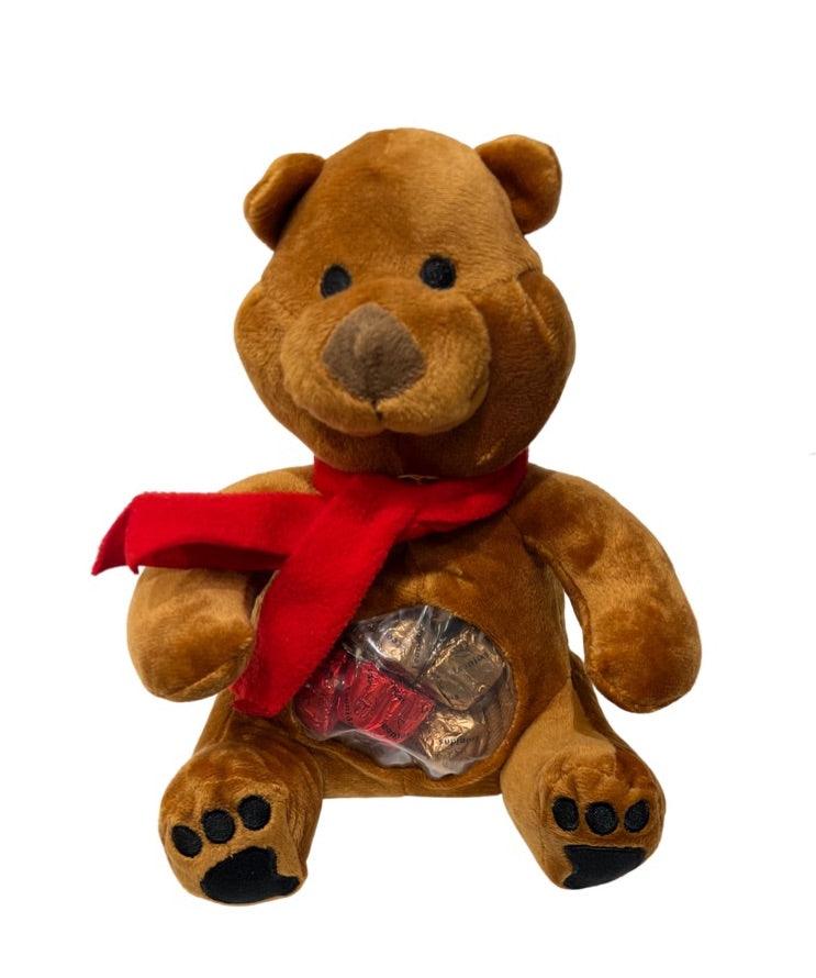 Leonidas Valentine's Teddy Bear with 10 Milk Chocolate Heart Shaped Pralines - leonidasbrighton.co.uk - Leonidas Brighton