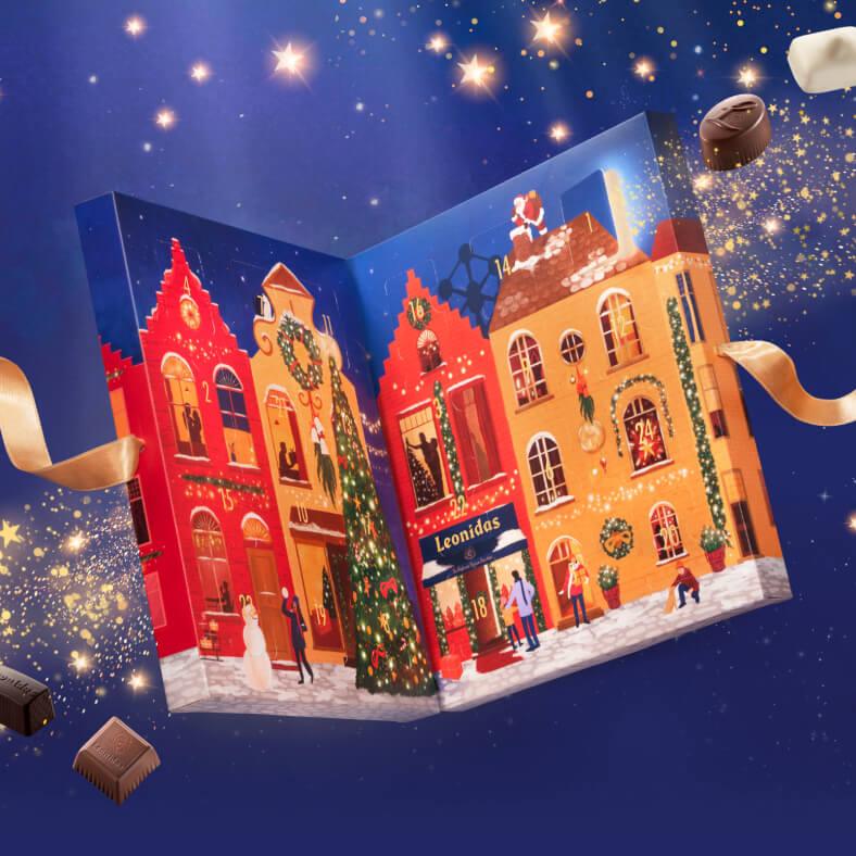 Luxury Christmas Advent Calendar - 24 Assorted Chocolates - leonidasbrighton.co.uk - Leonidas Brighton