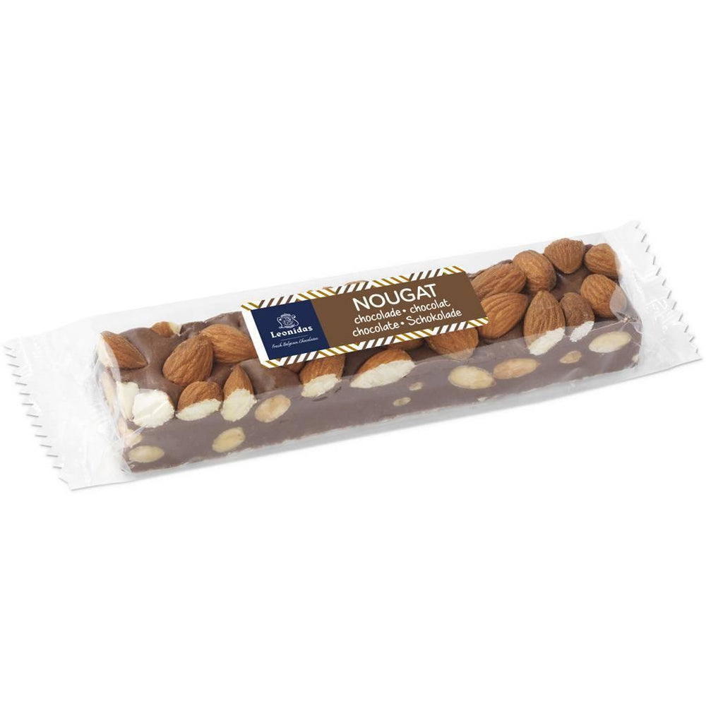 Soft Chocolate Nougat with Almonds Bar, 100g - leonidasbrighton.co.uk - Leonidas Brighton